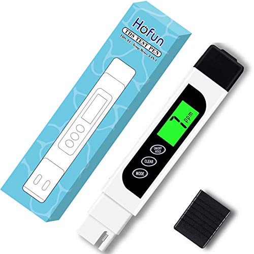 Vízmérő digitális TDS-mérő - Hofun TDS, EC és hőmérsékletmérő 3 az 1-ben, 0-9999 ppm pontos, PPM mérő az ivóvíz teszthez, kávé, úszómedence, akvárium, RO / DI rendszer, hidroponika